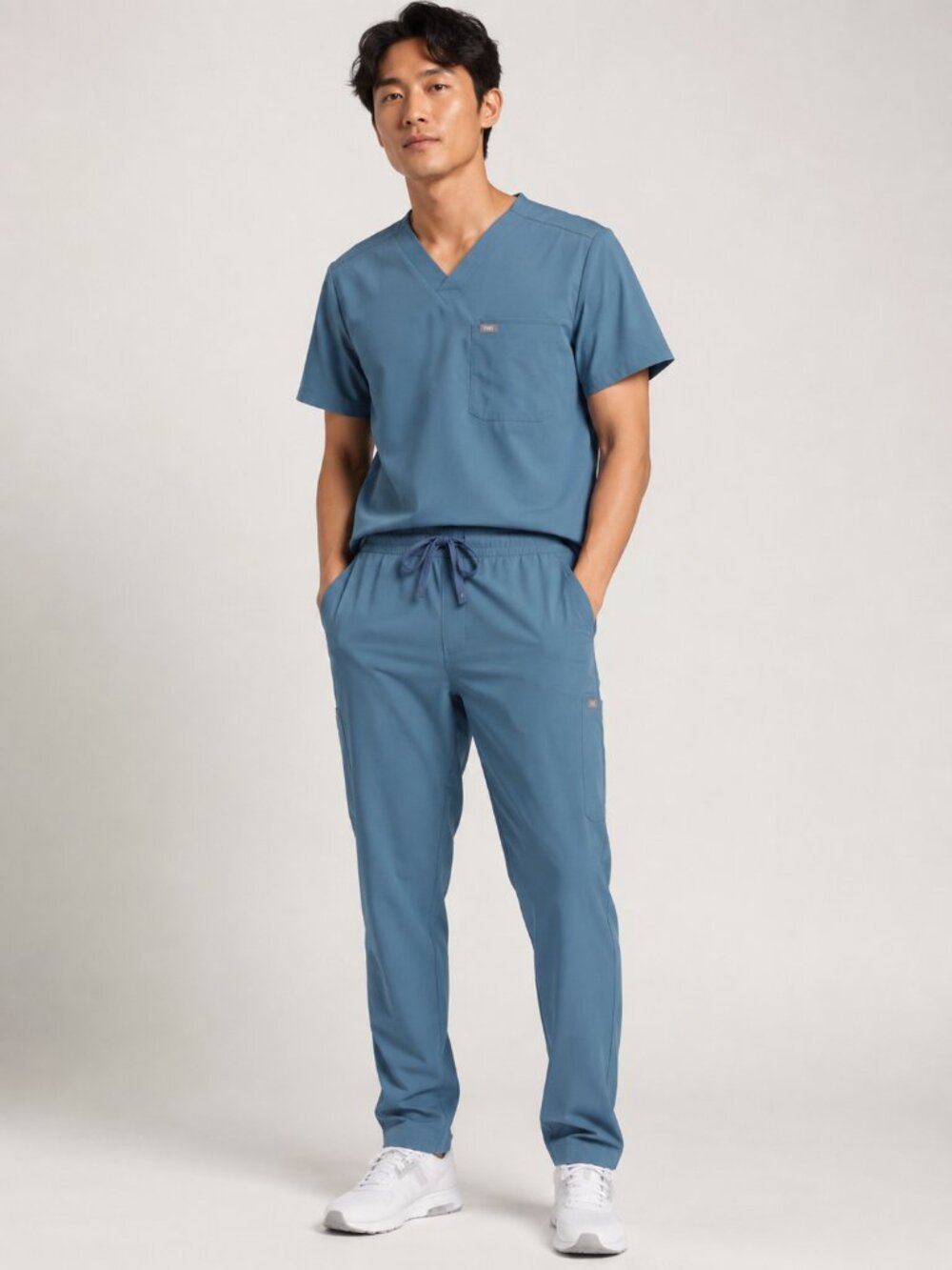 FIGS Men's Blue Technical Collection V-Neck Scrub Top Medium